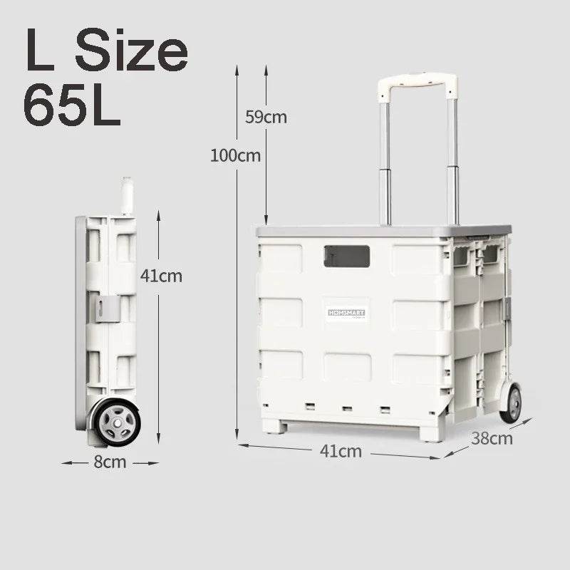 45/65L Folding The Folding Shopping Cart Trolley Portable Home Shopping Cart Folding cart with 2 /4 /8 Wheels - MarvelouStoree