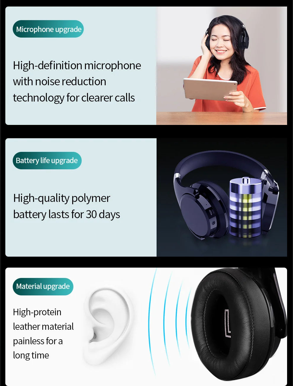 ZEALOT B21 Wireless Bluetooth Headphones Foldable Bass Wireless Headset with Microphone for Computer,Phones Touch Control