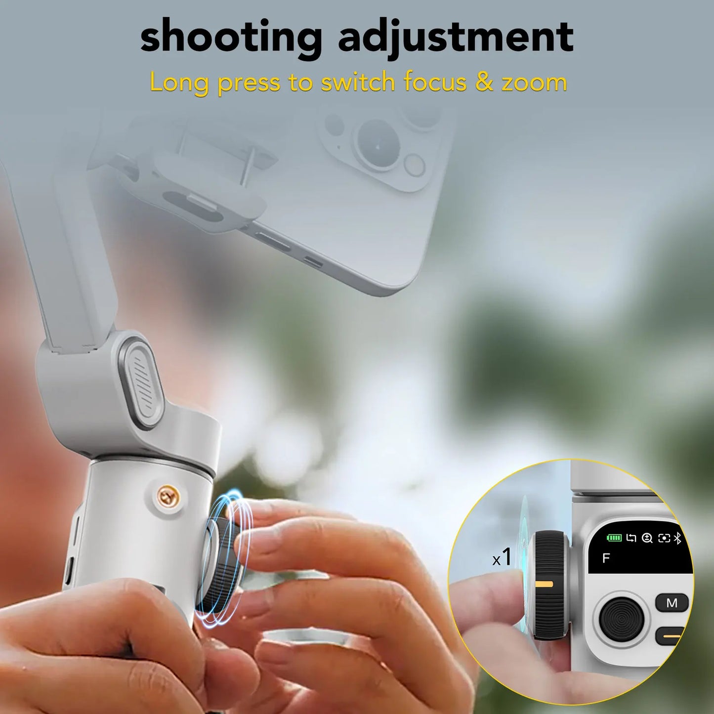 AOCHUAN Smart X2 Smartphone 3 Axis Gimbal Stabilizer For IPhone And Android Phone With built-in extension pole and LED display