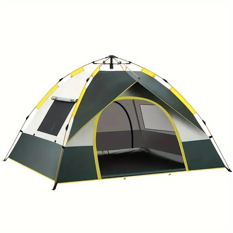 Two Doors Double Layer Waterproof Windproof Easy Setup Outdoor Tents for Family Camping Hunting Hiking Mountaineering Travel