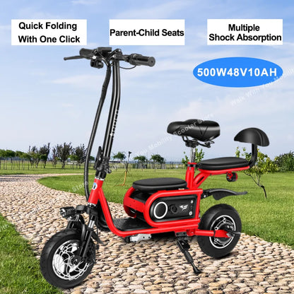 Folding Electric Scooter Three-wheel For The Elderly And Disabled Travel Mini Small With Backrest Mobility Scooter Parent-child