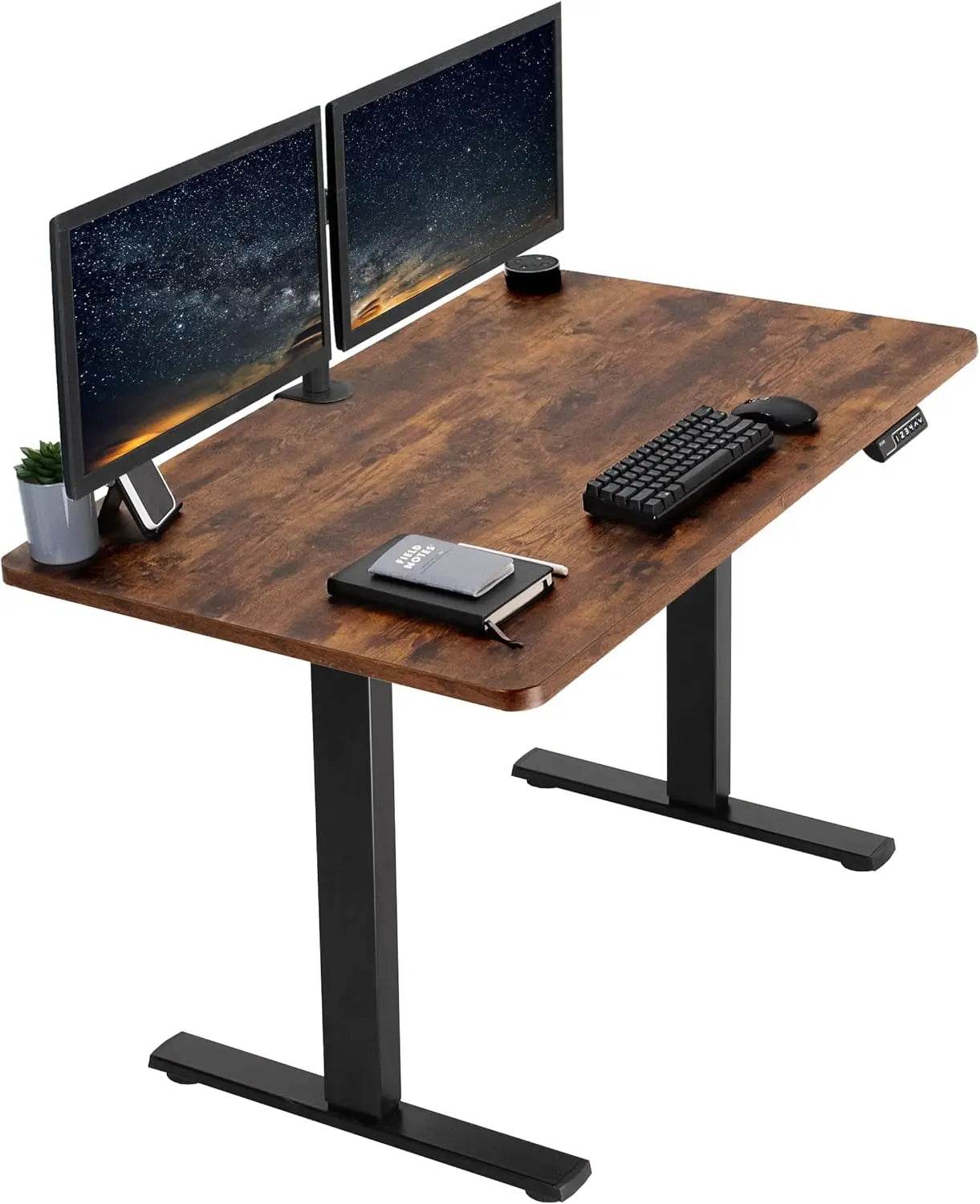 Electric Rustic Standing Desk Workstation, Memory Controller Height Adjustment Particle Board, Steel Computer Standing Desk - MarvelouStoree