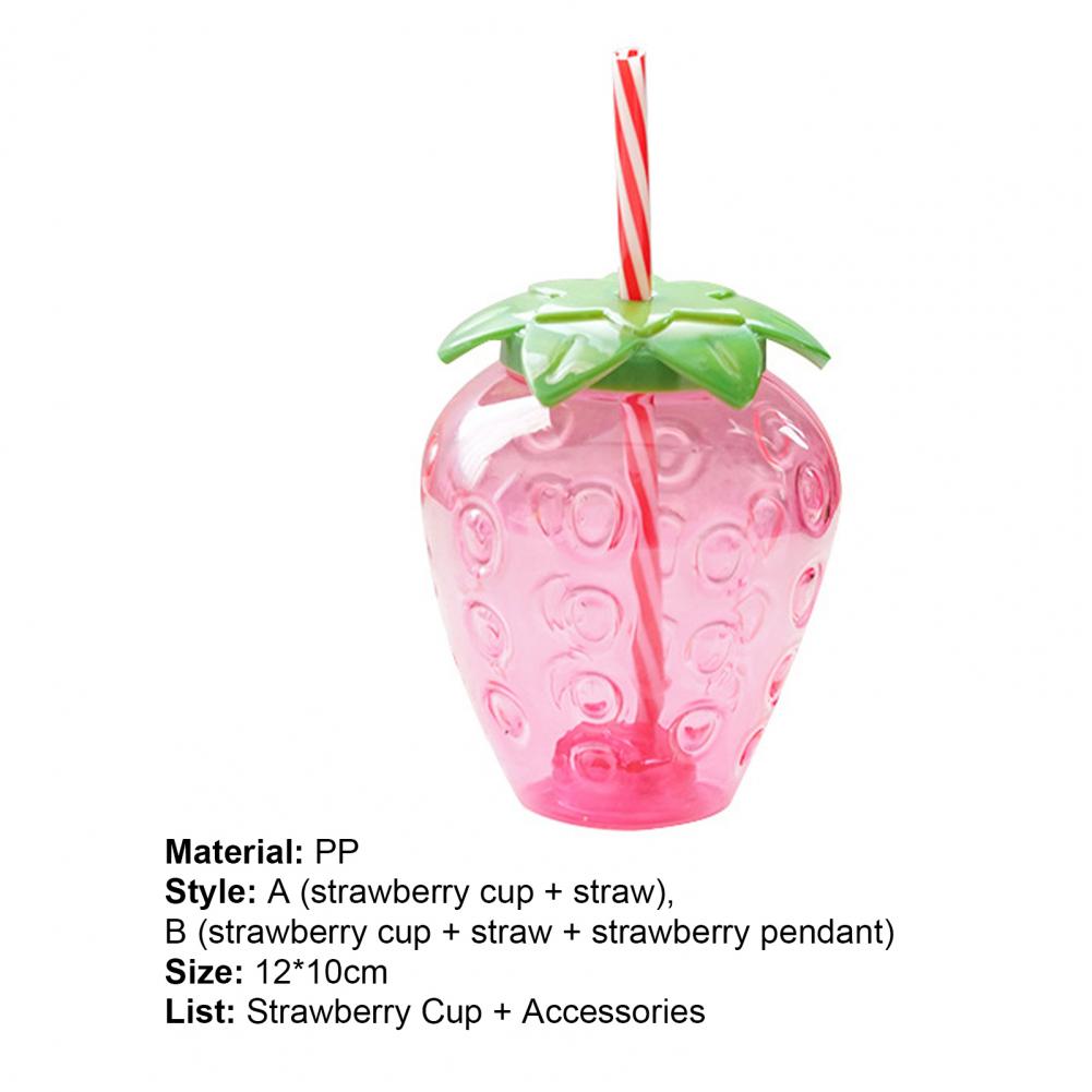 500ml Summer Cute Strawberry Straw Water Bottle Milk Coffee Straw Cup for Home Cartoon Water Bottle Juice Bottle Drinking Cup