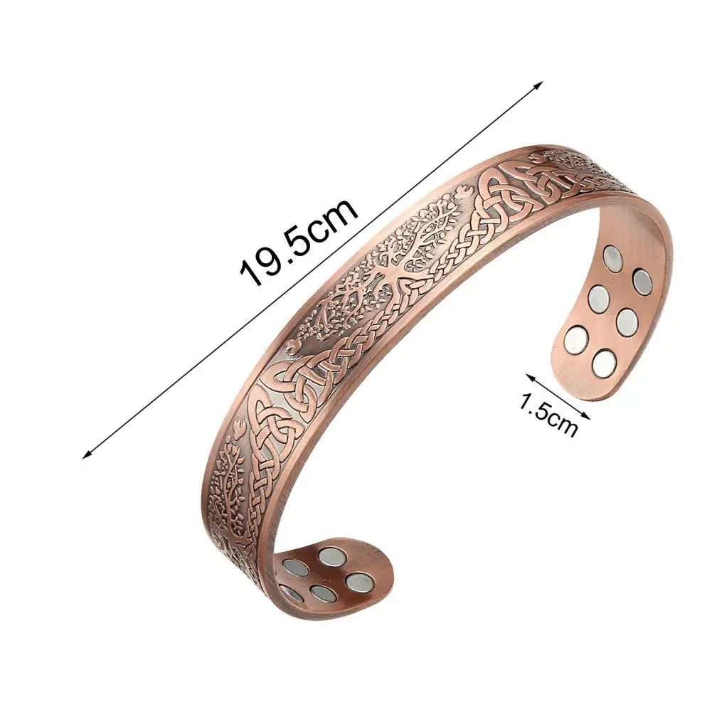 Pure Copper Magnetic Bracelet Open Closure Cuff Bangle With 18 Healing Magnets Vintage Jewelry Gift For Men Women Медный Браслет