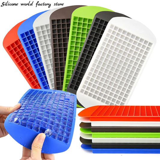 Silicone World Silicone Ice Cube Tray 160 Grids Ice Cube Silicone Mold Mini Square Ice Cube Mold Ice Making Molds