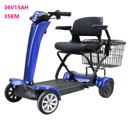 wholesale 500w cheap dual motor 4 wheel automatic handicapped adults mobility electric folding scooter