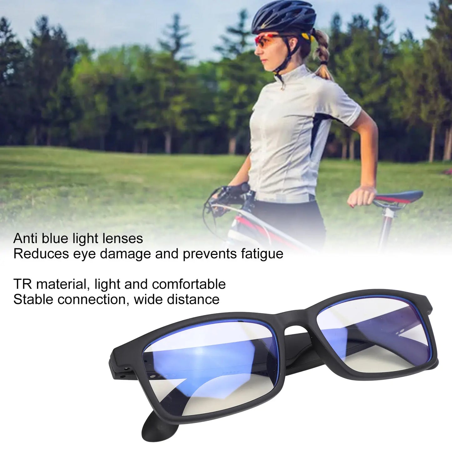 Smart Sound Glasses Smart Sound Glasses with Mic Blue Light Filter Touch  Outdoor Cycling Bluetooth 5.3 Glasses