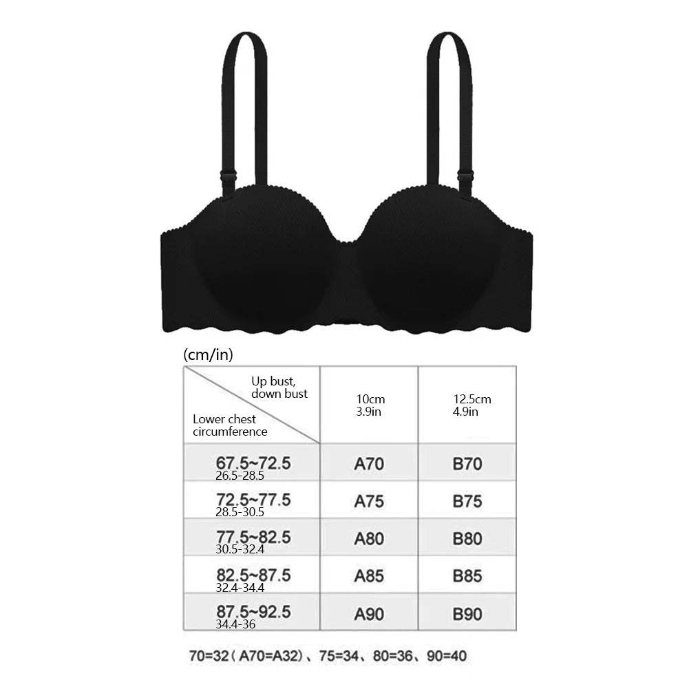 Female Gather Removable Shoulder Strap Solid Color Wireless Lingerie One-pieces Sexy Bras Push Up Seamless Underwear for Women - MarvelouStoree