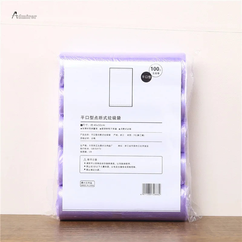 5 Rolls 1 Pack 100Pcs Household High Quality Disposable Trash Pouch Kitchen Storage Garbage Bags Cleaning Waste Bag Plastic Bag