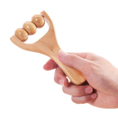 Wooden Roller Massager Neck Shoulder and Leg Universal Hand Massager Massage Tool Foot Massager - MarvelouStoree