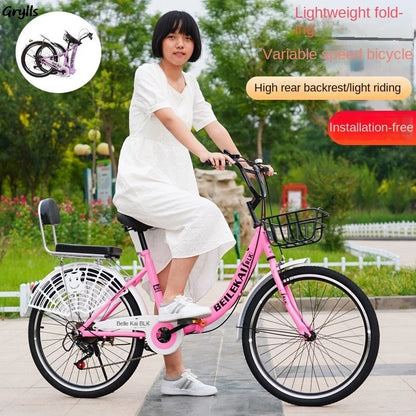 Grylls new variable speed folding bike 20-22-24-26 "Boys girls Adult Princess car Ladies commuter car hot new