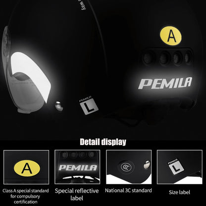 PEMILA Cycling Helmet With Goggles Lens Ear Protection Reflective Sticker Bicycle Helmet MTB Road E-Bike Bike Helmet For Adult