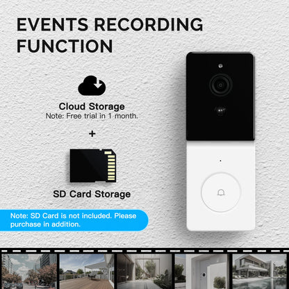 MOES Tuya 1080P Smart WiFi Video Doorbell Camera Wireless 2-Way Audio Intercom Night Vision with 64 GB SD Card，Home Security