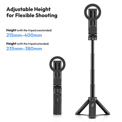 Ulanzi JJ03 Dual-sided Magnetic Phone Tripod Smartphone Grip Selfie Stick with Remote Vlog Tripod for Photography Video Vlog