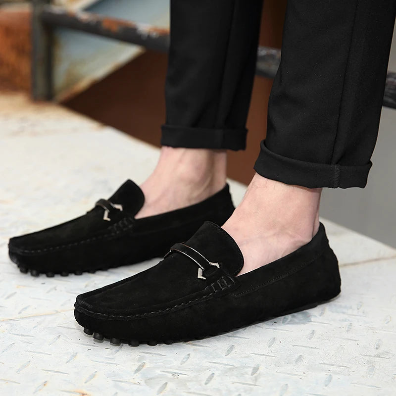 Leather Men Fashion Business Shoes New Men Loafers Lightweight Mens Slip on Shoes 2024 Handmade All-match for Men Driving Shoes