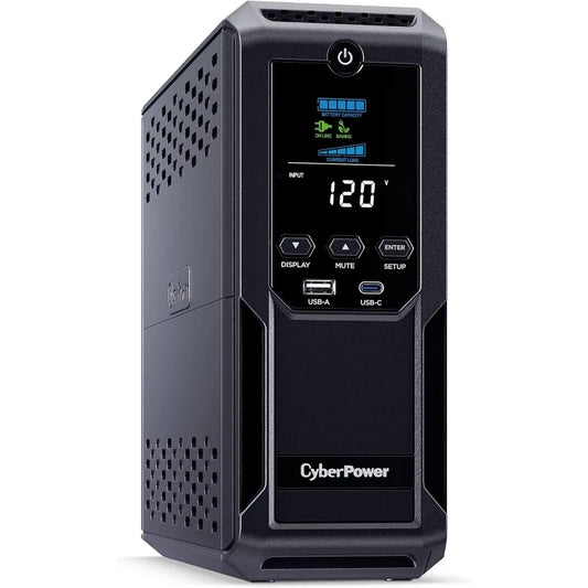 CP1500AVRLCD3 Intelligent LCD UPS System, 1500VA/900W, 12 Outlets, 2 USB Ports, AVR, Mini Tower, Black US(Origin)