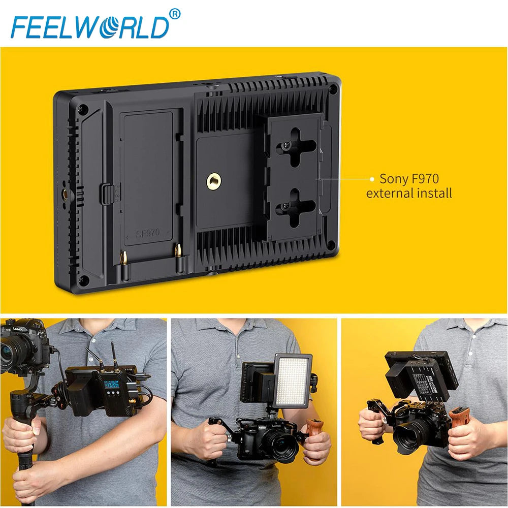 FEELWORLD F7 PRO 7" IPS Touch Screen3D LUT DSLR On-Camera Field Director Monitor HDMI 4K 60Hz HD with F970 External Power Pane