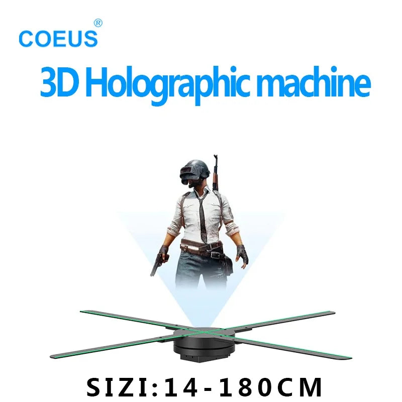 Hologram 3D Ventilador Projetor Advertising Display Luces Led light Sign Holographic Player Support Images Video Draw Audiences