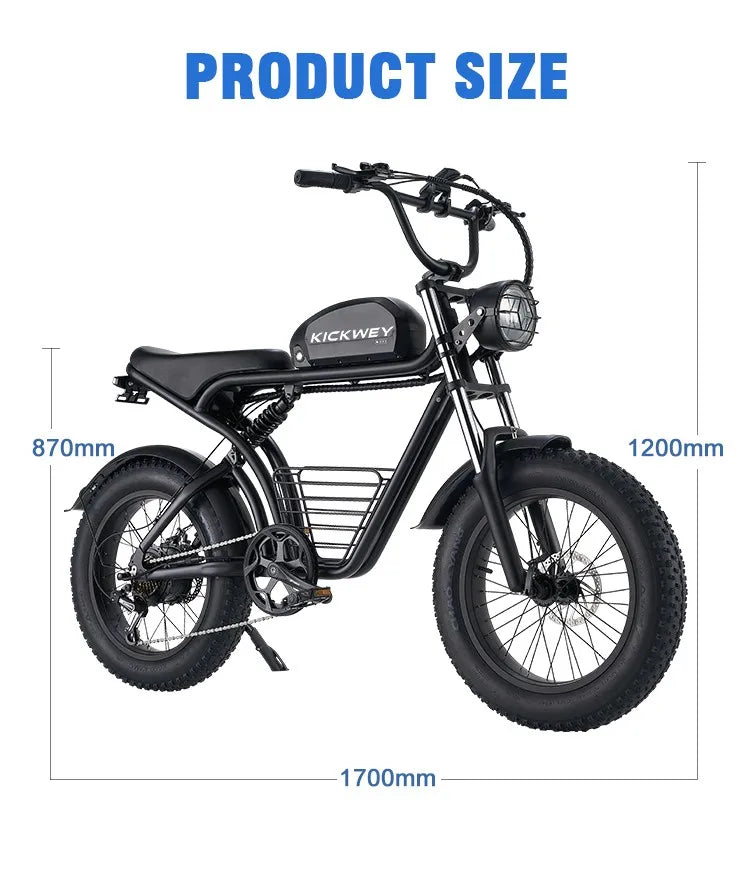 4.0Fat Electric Bike for Adults, 1500W 40MPH,48V 20/23AH,Max 75Miles Electric Motorcycle 20" Fat Tire Dirt Bike,  7-Speed E-Bike