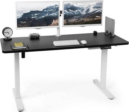 Electric Rustic Standing Desk Workstation, Memory Controller Height Adjustment Particle Board, Steel Computer Standing Desk - MarvelouStoree