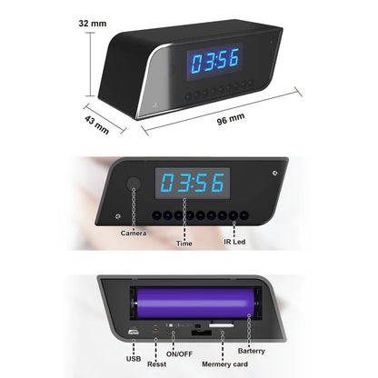 New wireless clock with WiFi, high-definition 1080P network, motion detection night vision, baby safety protection