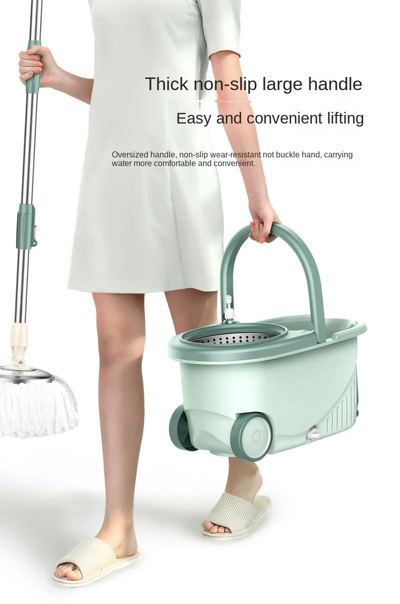 Household spin mop and bucket with wheels, mops floor cleaning