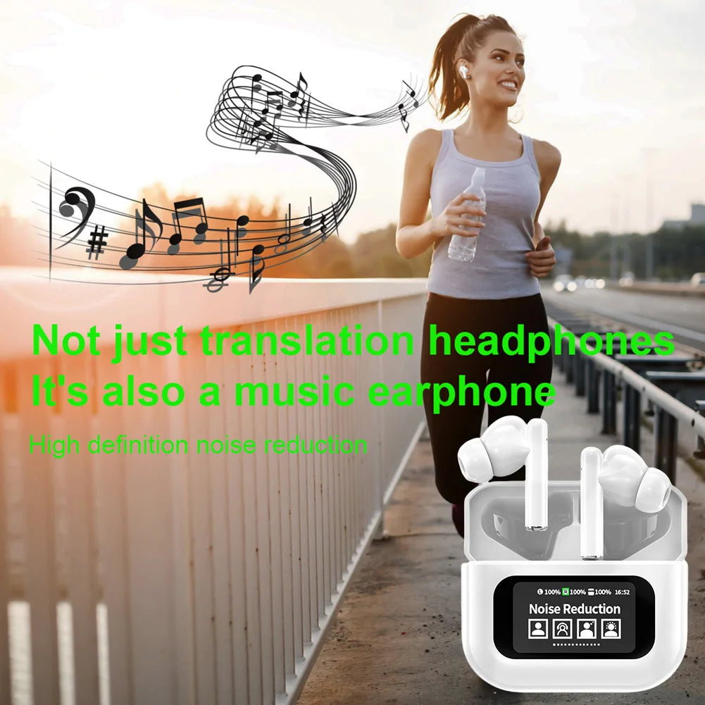 144 Languages Wireless Translation Earphone Real Time Translator Earbuds Bluetooth5.4 Two-Way Instant Translated Business Trip