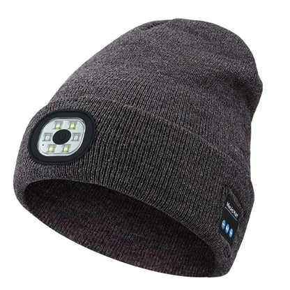 Hands-free Beanie Rechargeable Bluetooth Led Hat Headset Bright Wireless Music Headphone Player Winter Warm Cap Night Jogging