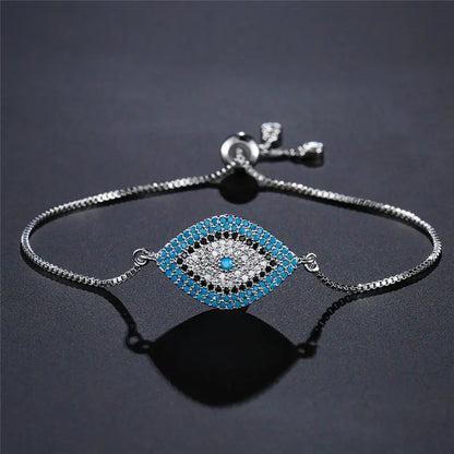 Mafisar 2024 Trendy Turkish Gold Color Evil Eye Bracelet Adjustable AAA CZ Pave Setting Female Luckry Party Jewelry Gift