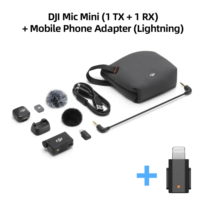 DJI MIC Mini Small, Ultralight, Discreet 48-Hour Operation w/ Case High-Quality Audio With Stable Transmission Original