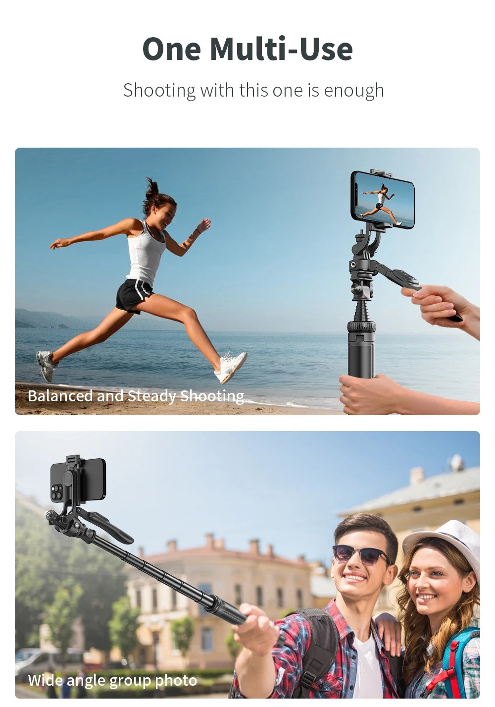 Selfie Stick with Stabilizer Auto Face Tracking Tripod for Mobile Wireless Selfie Stick Tripod Handheld Gimbal Stabilizer