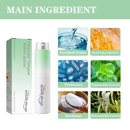 Fissured Tongue Relief Spray Breath Freshener Spray Regulates Health Mint Natural Flavor Care Oral Essence Mouth Health