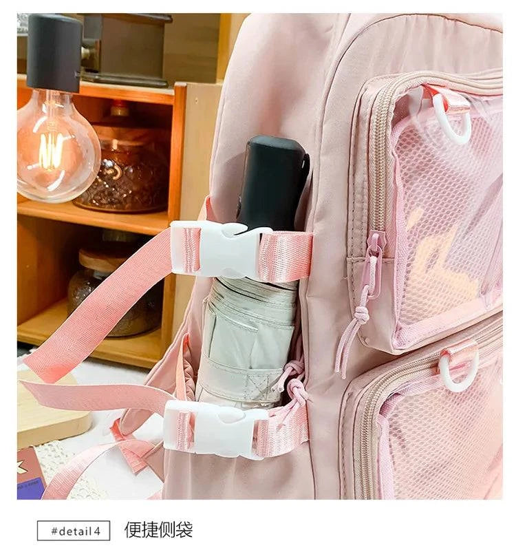 Japanese Kawaii Itabag Women New 2024 Transparent Backpack Women Large Capacity Ita Backpack School Bags For College Student JK