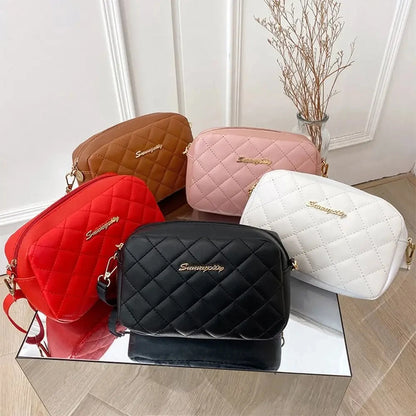 Small Messenger Bag For Women Trend Lingge Embroidery Camera Female Shoulder Bags Fashion Chain Ladies Crossbody Purse 2024