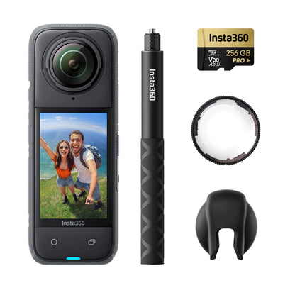 Insta360 X4 - 8K Waterproof 360 Action Camera, 4K Wide-Angle Video, Invisible Selfie Stick, Removable Lens Guards, 135 Min Last