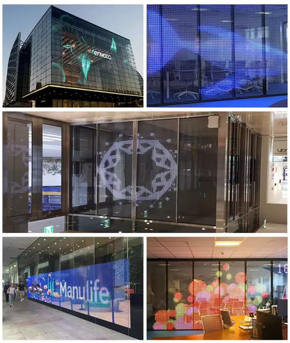 LED transparent film screen curtain ultra-thin LED film screen glass flexible film advertising screen Indoor Film LED Transparen