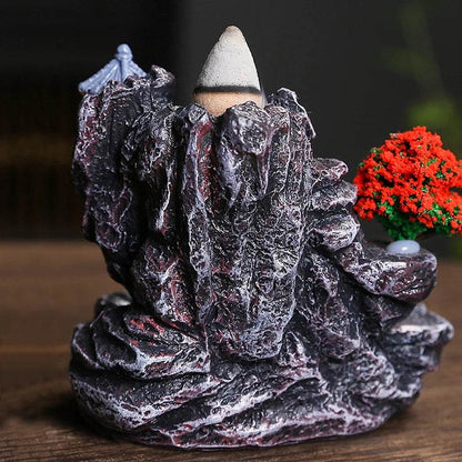 Waterfall Backflow Incense Burner Mountains River Fragrance Backflow Aroma Smoke Sandalwood Aromatherapy Ornament Relaxing Gift - MarvelouStoree