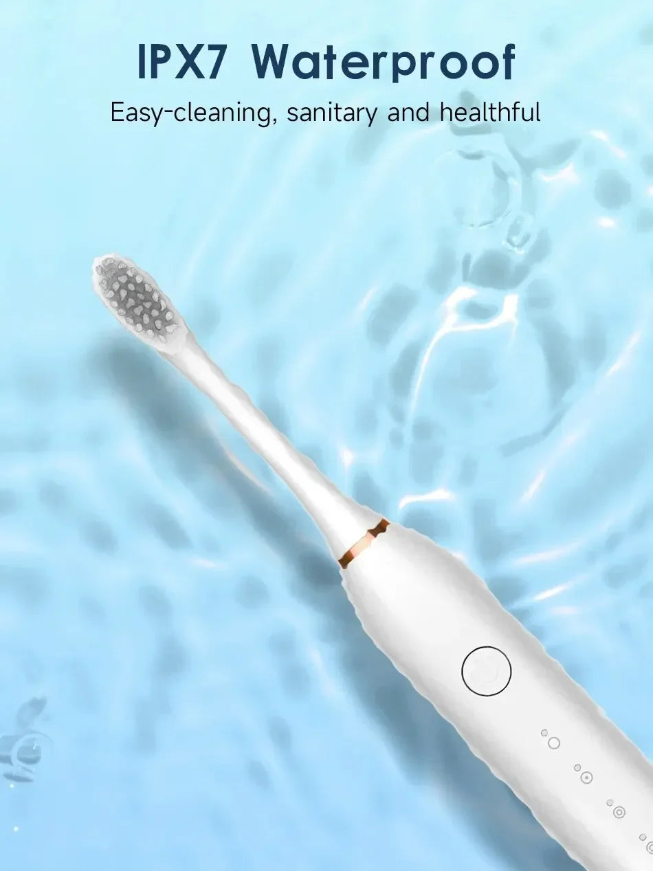 USB Rechargeable Tooth Brush for Adult 6 Clean Modes X-3 Sonic Electric Toothbrush Washable Teeth Whitening and Cleaning Brush