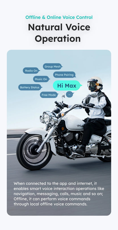 ASMAX S1 Bluetooth Motorcycle Intercom with FM Radio, Noise Cancellation, Waterproof, 8 Riders Interphone Helmet Headset