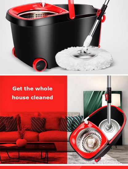 Rotating Mop and Bucket Thickened Bucket Body Stainless Steel Basket With Roller Can Be Gragged Household Things for the home