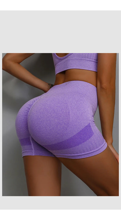 High Waist Yoga Shorts Woman Tights Push Up Leggings Seamless Fitness Workout Running Scrunch Shorts Yoga Pants Summer Gym Wear