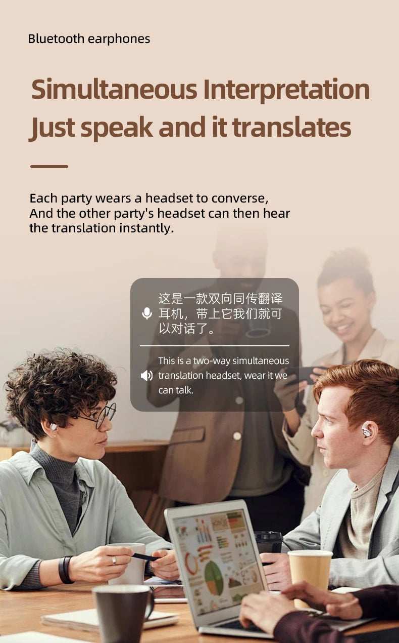 Translator Earbuds Intelligent Device Online 142 Languages Real Time AI Smart Voice  Chatgpt Translation For Travel Korea