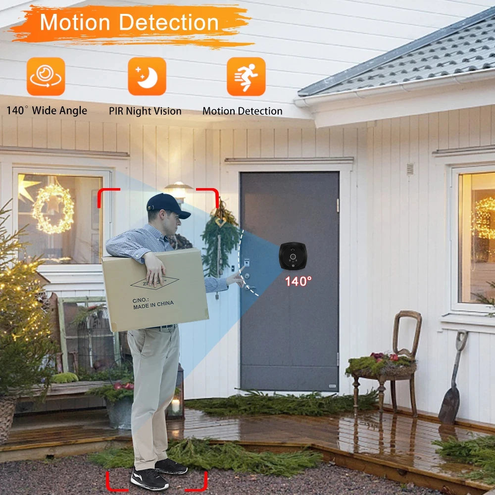 4.5 Inch 1080P Digital Door Viewer Smart Home Peephole Doorbell Camera PIR Motion Detection Night Vision Video Doorbell