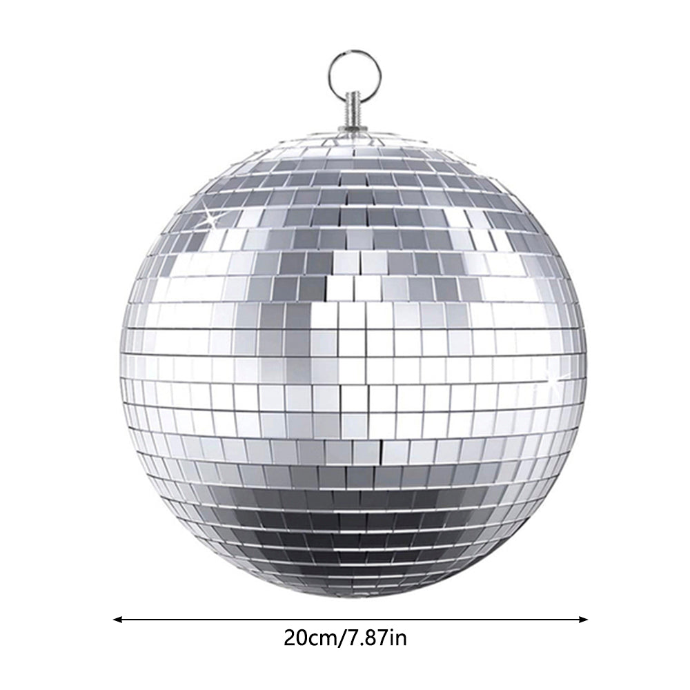 Glass Mirror Balls Reflective Glass Rotating Mirror Ball Hanging Mirror Disco Ball 8 Inches Glitter Glass Mirror Disco Ball