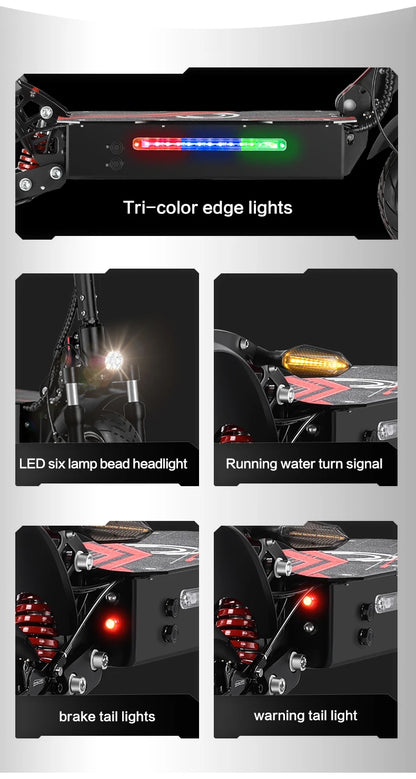 High-Speed Off-Road Electric Scooter 3200W Dual Motor Long Endurance Mileage with Silent Tire Foldableing Commuting E-scooter