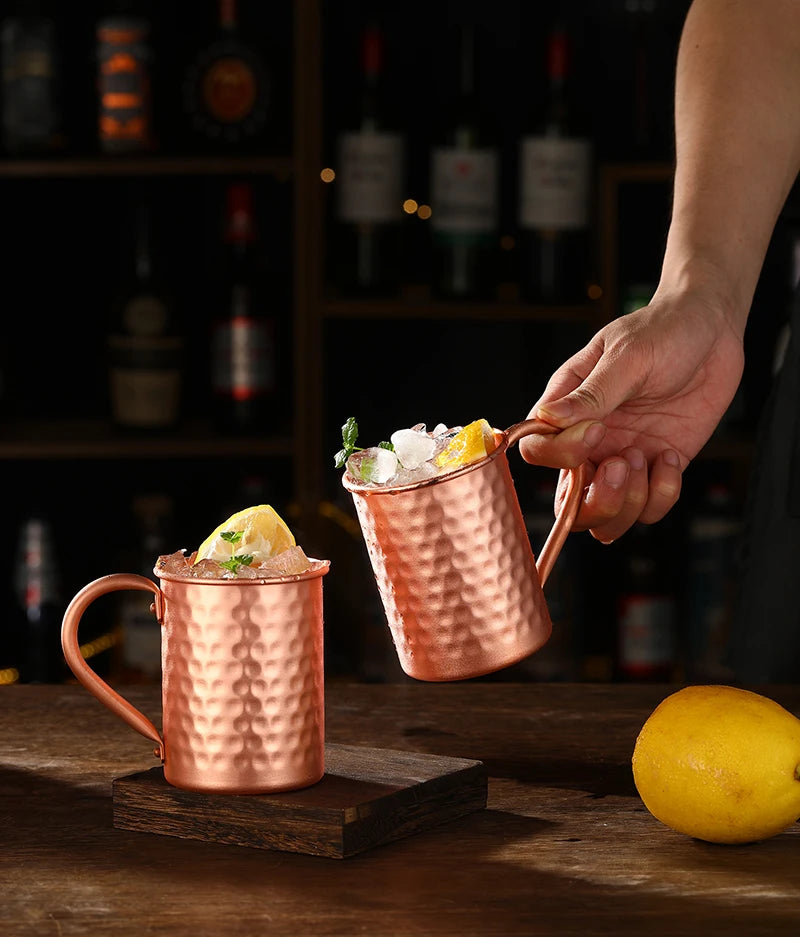 400ml 16.0oz 100% Copper Moscow Mule Mug Durable Coppery Beer Mugs Coffee Mug Milk Cup Pure Copper Cup Drinkware