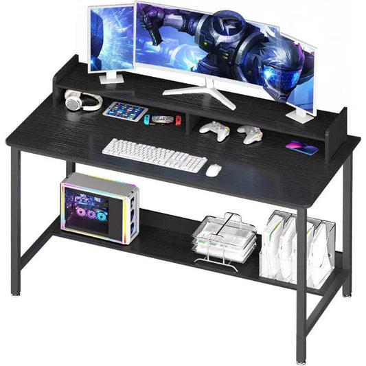 Computer Desk with Shelves, 32 Inch Gaming Writing Desk, Study PC Table Workstation with Storage for Home Office - MarvelouStoree