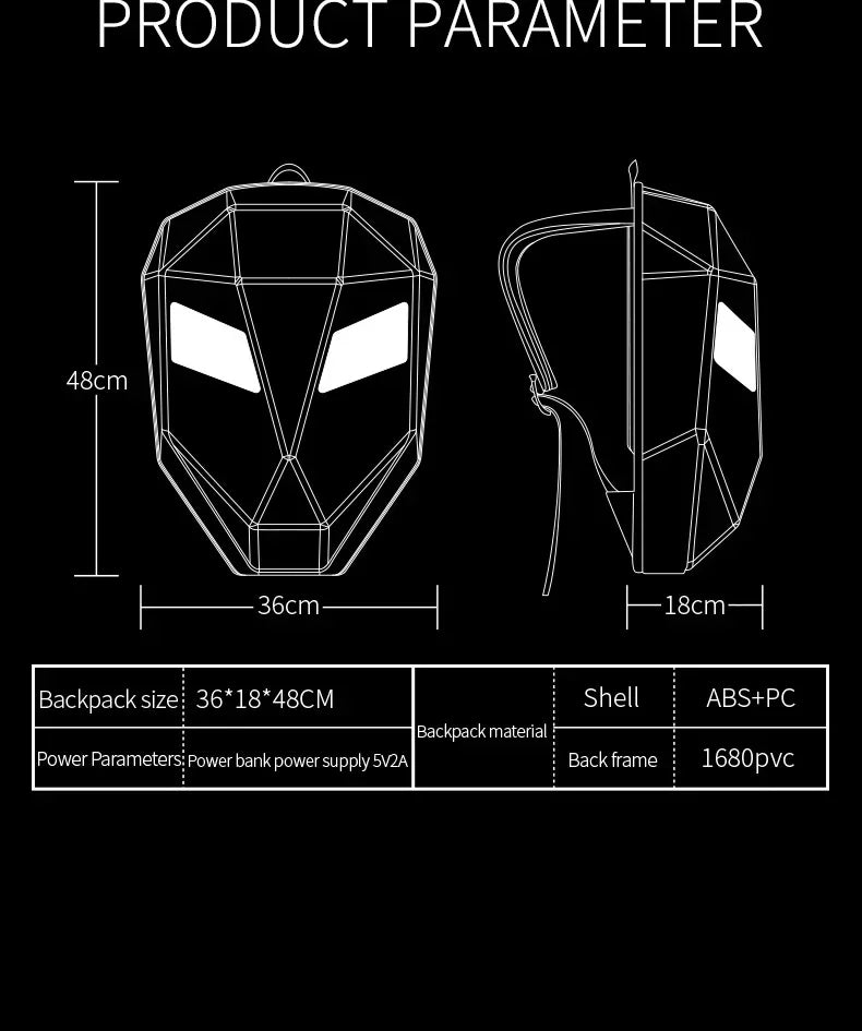 LOY LED Knight Cycling Backpack with Eye Motorcycle Helmet Mochilas para motocicletas Waterproof Laptops Bags Saco Moto New