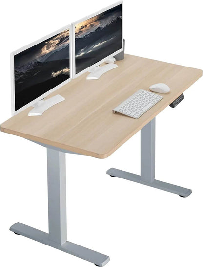 Electric Rustic Standing Desk Workstation, Memory Controller Height Adjustment Particle Board, Steel Computer Standing Desk - MarvelouStoree