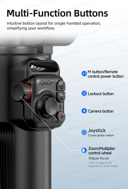 Handheld Gimbal Stabilizer Selfie Tripod with Wireless Remote for Smartphone 3-Axis Anti Shake Gimbal Foldable for iPhone Xiaomi